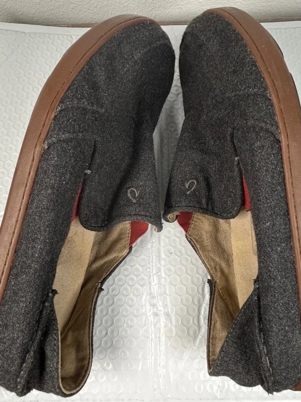 OluKai Nohea Wool Men's Slip On Shoes Gray Heather Loafers Size 12